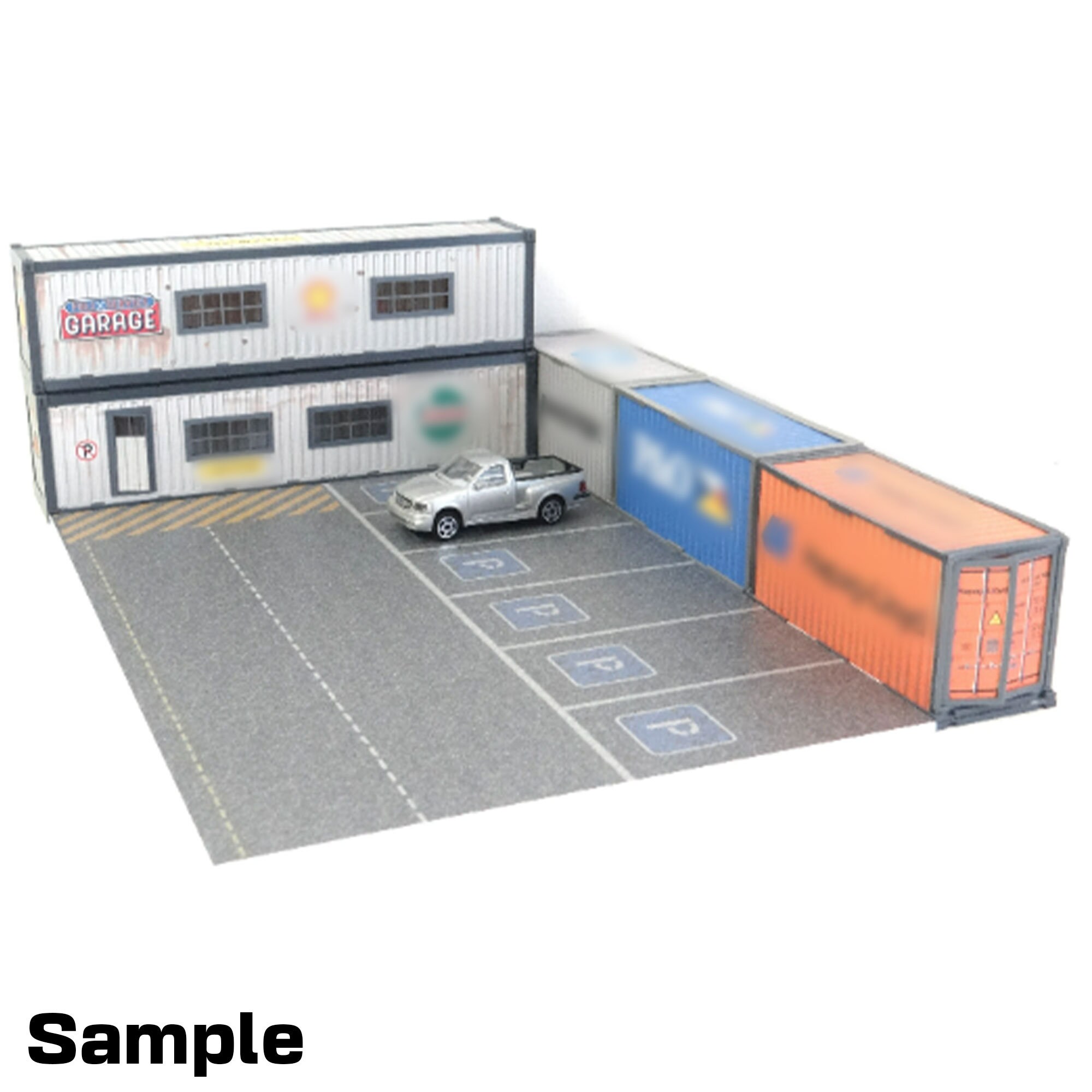 Scale 1:43 Diorama Office Containers With Big Parking Base Diecast