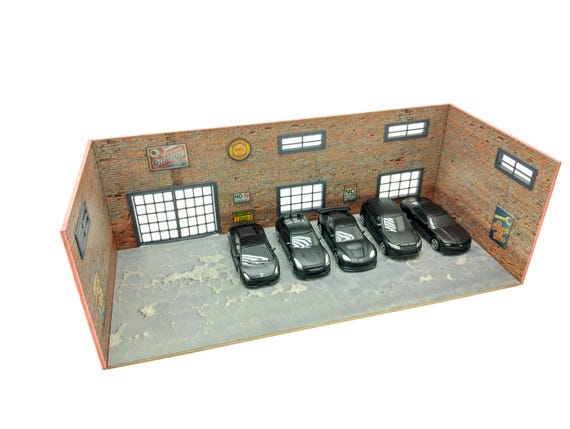 激安単価で and Parts Auto Service 1/60-1/64 Kit Model Diorama Garage ミニカー