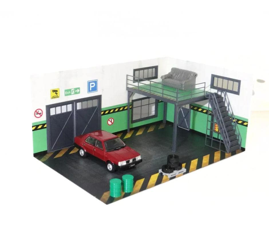 DDF製　1/43ガレージングジオラマ　ダイナー : DDF 1⁄43 ガレージングジオラマ「ダイナー」 AGR-002