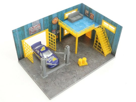 専用出品　1/64 ガレージ　2セット 2階建てジオラマガレージ スケール1:60-64 パーツとサービス