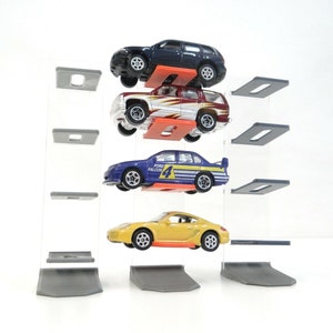 Toy cars display, set of 3 stands / Scale 1:60, 64 / Space saving car display stands Hot wheels display / Acrylic stands for die-cast cars