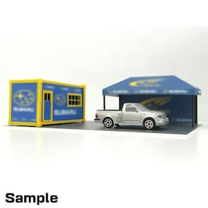 Scale 1:43 Diorama sets of rally tent with office container and parking base Die-cast cars displays Diorama model kits Racetrack decoration