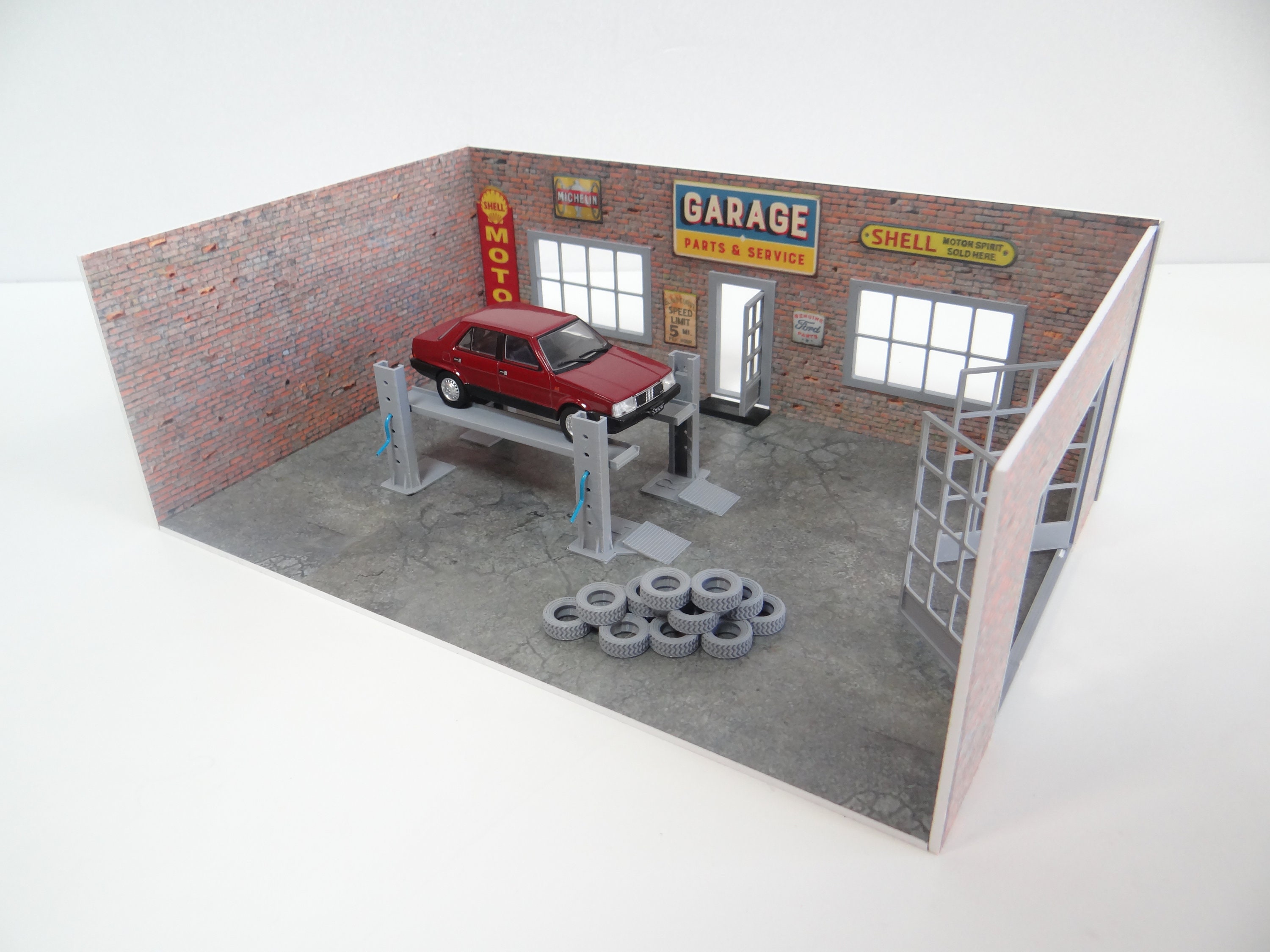 Scale 1:43 Diorama Container Tribune Diorama Parts Auto Garage