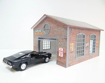 国産名車 1/24 ハコスカ カスタム モニター付 ガレージ ジオラマ DVD