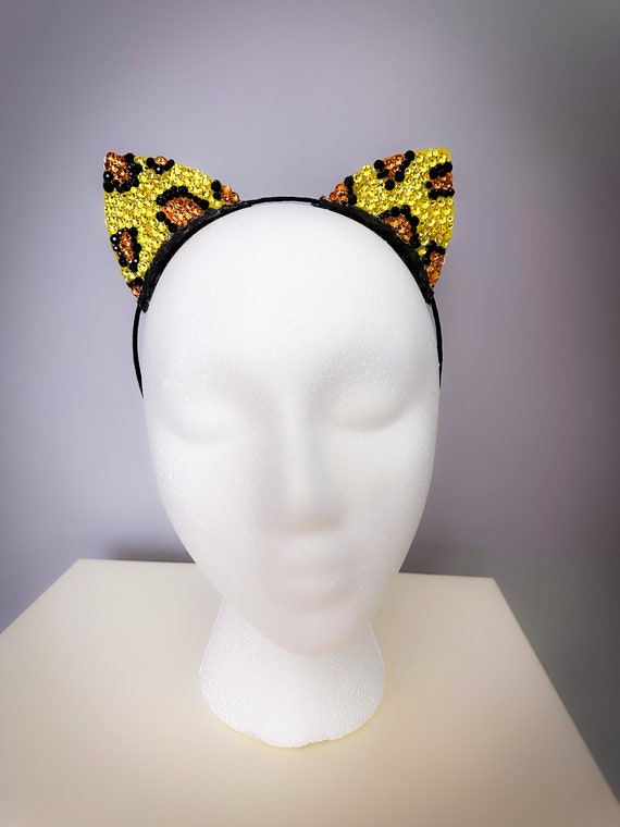 Swarovski Rhinestone Kitty Cat Ears - Etsy display picture 1