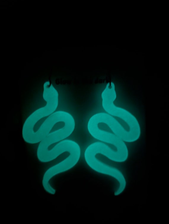 Glow in the dark , Snake, Earrings