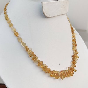 AAA citrine beaded necklace , citrine beads pendant,beaded necklace ,gift for her ,march birthstone
