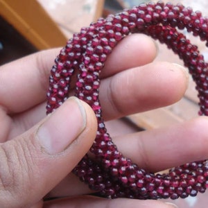 AAA Garnet bangle ,vintage almandine beaded garnet bangle,garnet bangle,AAA garnet rhodolite bracelet,gift for her