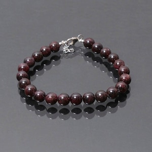 Garnet smooth beads bracelet ,genuine garnet bracelet,6mm beads,smooth beads