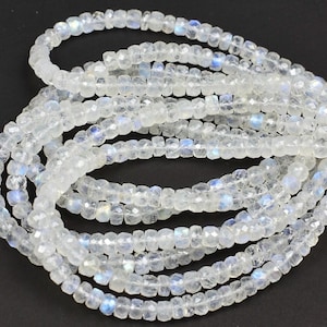 AAA+quality Natural white  rainbow moonstone cutting rondelle beads, fine moonstone cutting  beads ,10 inches,4mm,5mm,6mm