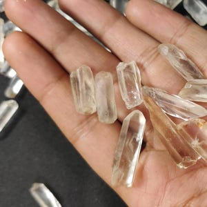 Set of 10, 20, or 100 Small Clear Quartz Points ~ Raw Shards ~ Crystal Gridding ~ Jewelry ~ Crafts