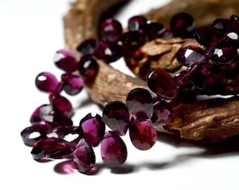 AAA Garnet faceted pear briolette 5x7mm,10 inches strands