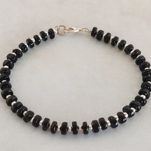 amazing black spinel bracelet,black spinel beads bracelet, beaded bracelet for men or women, gemstone jewelry