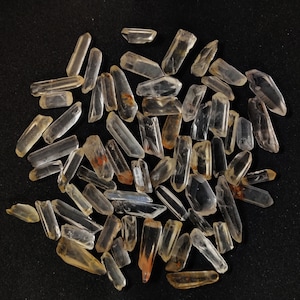 Set of 10, 20, or 100 Small Clear Quartz Points ~ Raw Shards ~ Crystal Gridding ~ Jewelry ~ Crafts