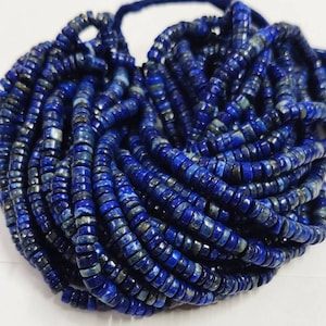 Grânulos lisos de pneu lápis-lazúli, contas de pneu de cor azul lápis-lazúli, contas heishi, contas de lápis-lazúli, lápis-lazúli natural, adequado para colar