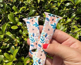 Spring Floral Silicone Apple Watchband
