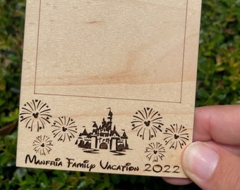 Disney Family Vacation Engraved Picture Frame Magnets, Custom Photo Frame, Custom Magnets