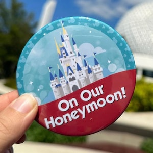 On Our Honeymoon Button, Honeymoon Button, Disney Honeymoon Button, Disney Button
