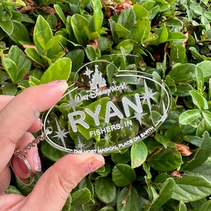 Acrylic Custom Cast Member Nametag Keychains, Acrylic The Most Magical Place on Earth Keychain, Acrylic Keychain, Disney Custom Keychain