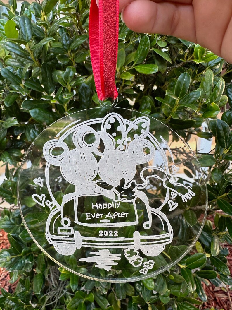 Disney Inspired Wedding Ornament Custom Engraved Disney Etsy