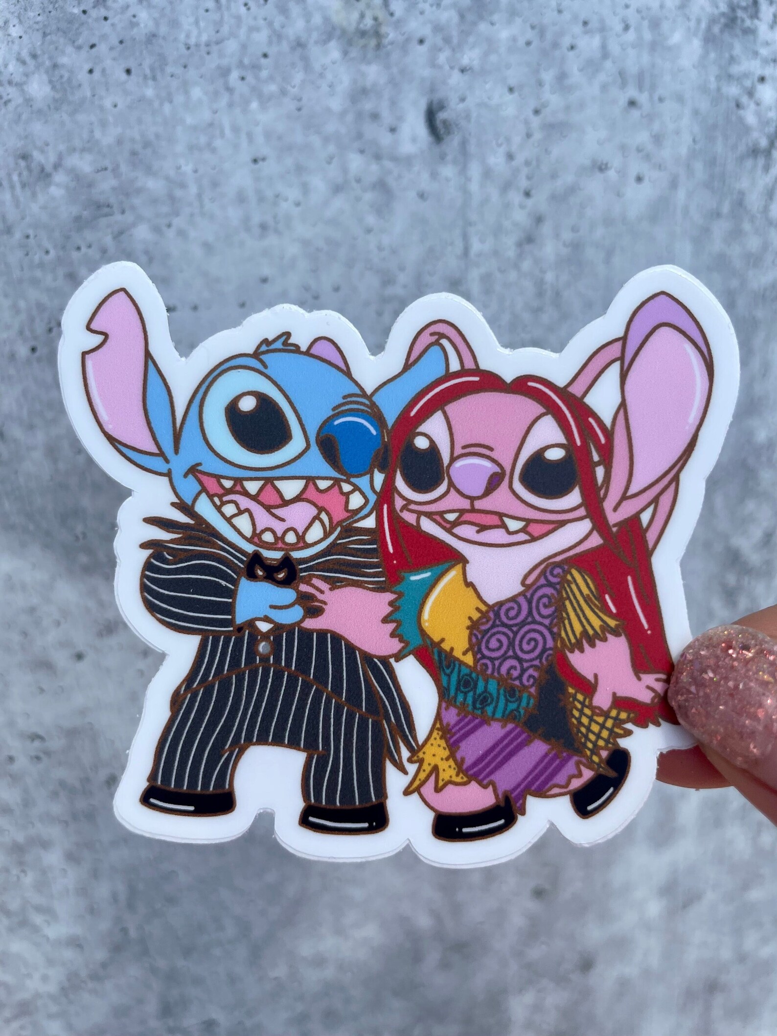 Jack Stitch and Sally Angel Vinyl Sticker Disney Sticker Etsy