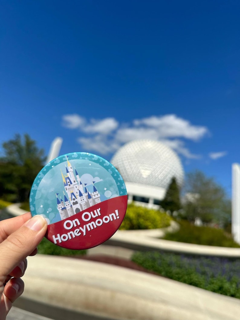On Our Honeymoon Button, Honeymoon Button, Disney Honeymoon Button, Disney Button