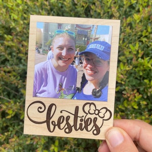Besties Disney Engraved Picture Frame Magnets, Besties Custom Photo Frame, Custom Magnets