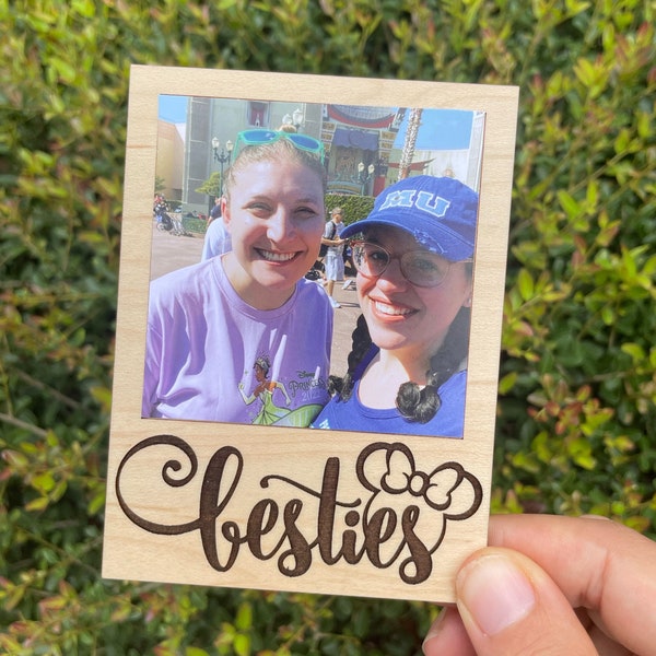 Besties Disney Engraved Picture Frame Magnets, Besties Custom Photo Frame, Custom Magnets