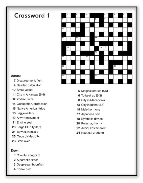 Transformator het is nutteloos Silicium Print-At-Home Snelle en eenvoudige kruiswoordpuzzels Vol 1 - Etsy Nederland