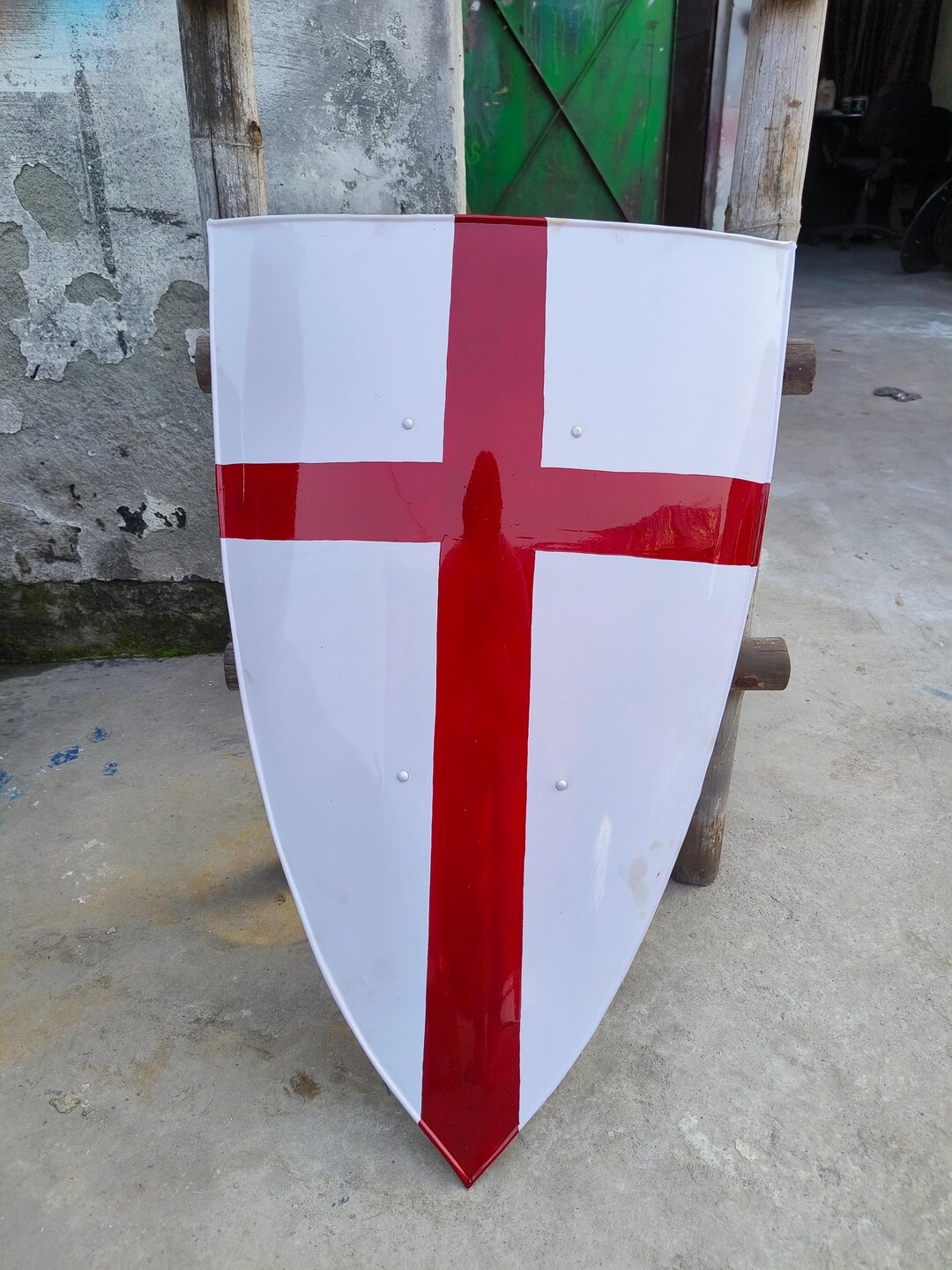 Medieval Knight Red Cross Shield | Handcrafted Armor Shield for Larp ...