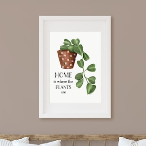 Home is Where the Plants Are Print, Hoya Succulent Wall Decor, Watercolor Wall Art