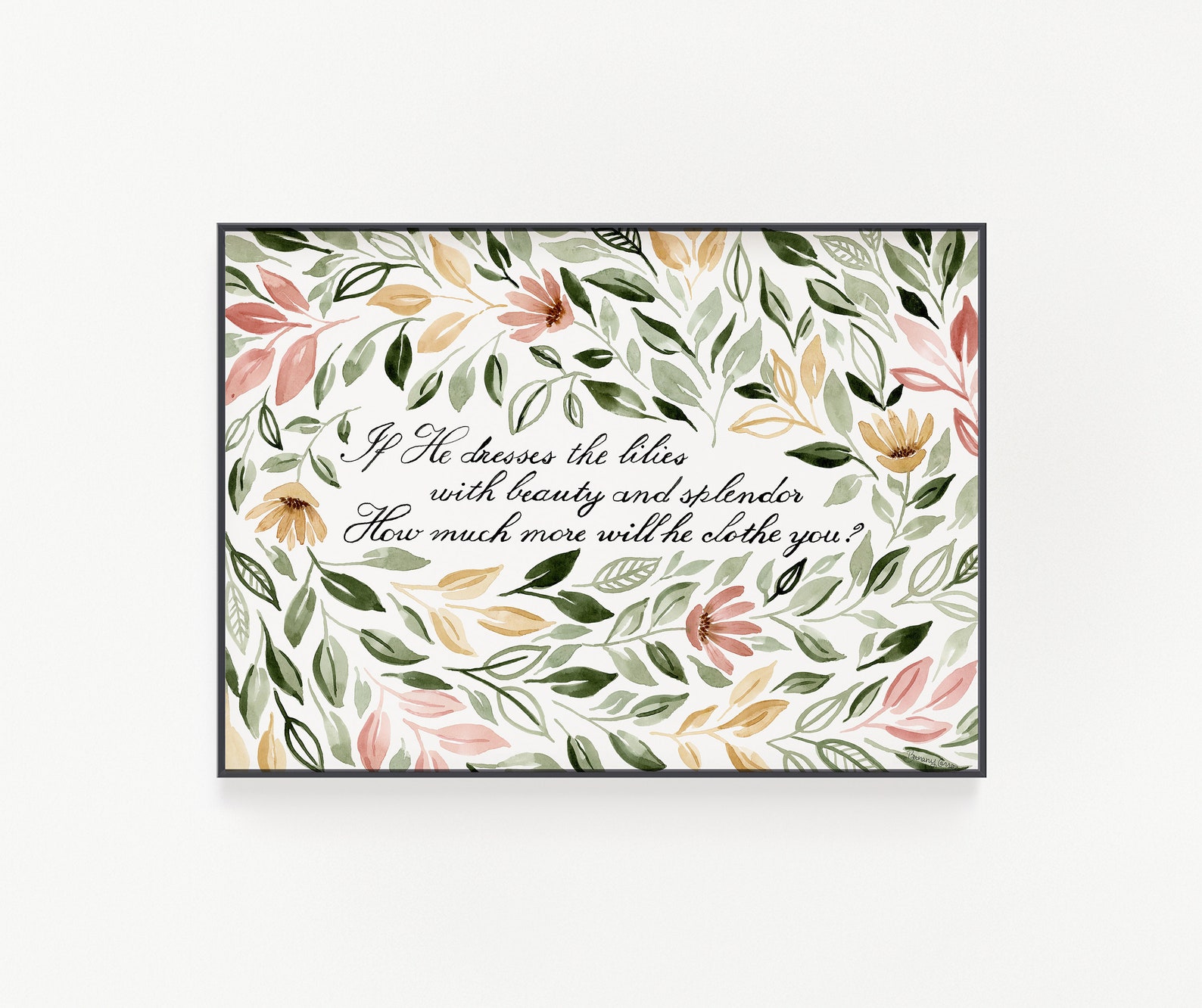 Matthew 62830 Print Consider the Lilies Bible Verse Wall Etsy