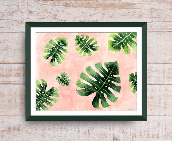 blush monstera Monstera Wallpaper