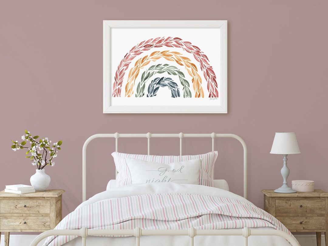 Rainbow Print, Girls Nursery Decor, Rainbow Art Print, Boho Kids Room ...