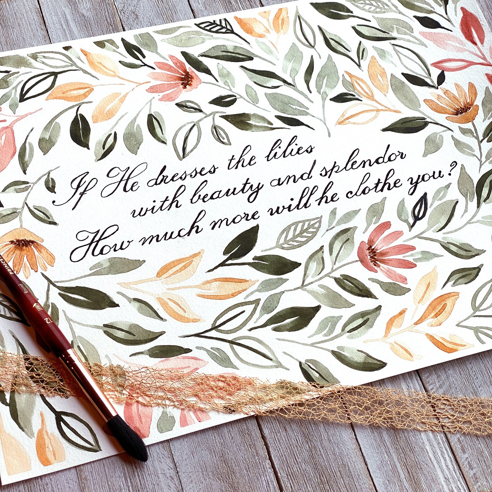 Matthew 62830 Print Consider the Lilies Bible Verse Wall Etsy