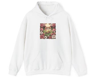 Sudadera con capucha con estampado de rosas botánicas vintage / Estilo cottagecore, Woodland Homestead