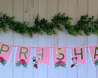 Minnie Mouse birthday banner, minnie mouse birthday, minnie mouse, minnie mouse decor, minnie mouse banner, party banner, cake smash