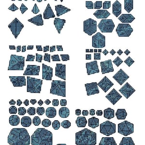 Roleplaying Dice of Many Sizes Cross Stitch Pattern