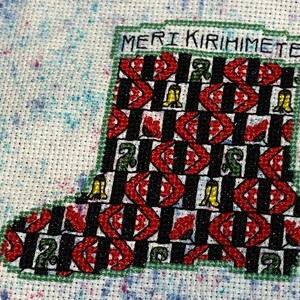Cross Stitch Mini Christmas Stocking - New Zealand