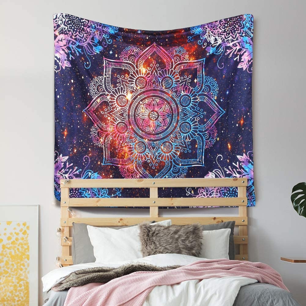 Hippie Bohemian Tapestry Wall Hanging Flower Psychedelic Etsy