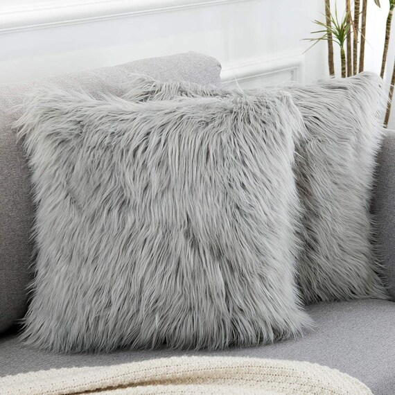 Set of 2 Decorative Fluffy Pillow Covers New Luxury Series Etsy