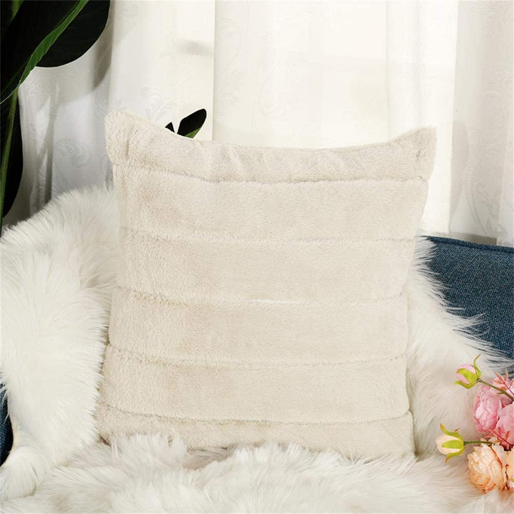 Set of 2 Striped Plush Faux Fur Decorative Pillow Cover 18x18 Etsy