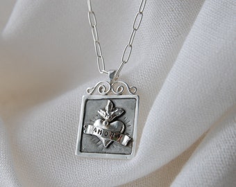 Artisan Heart  Amor Sterling Silver Necklace