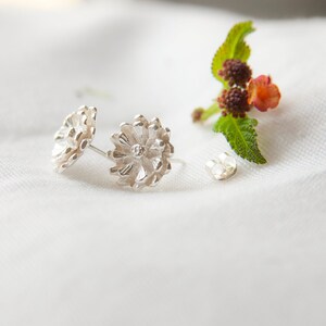 Dahlia 15mm Sterling Silver Post Earrings