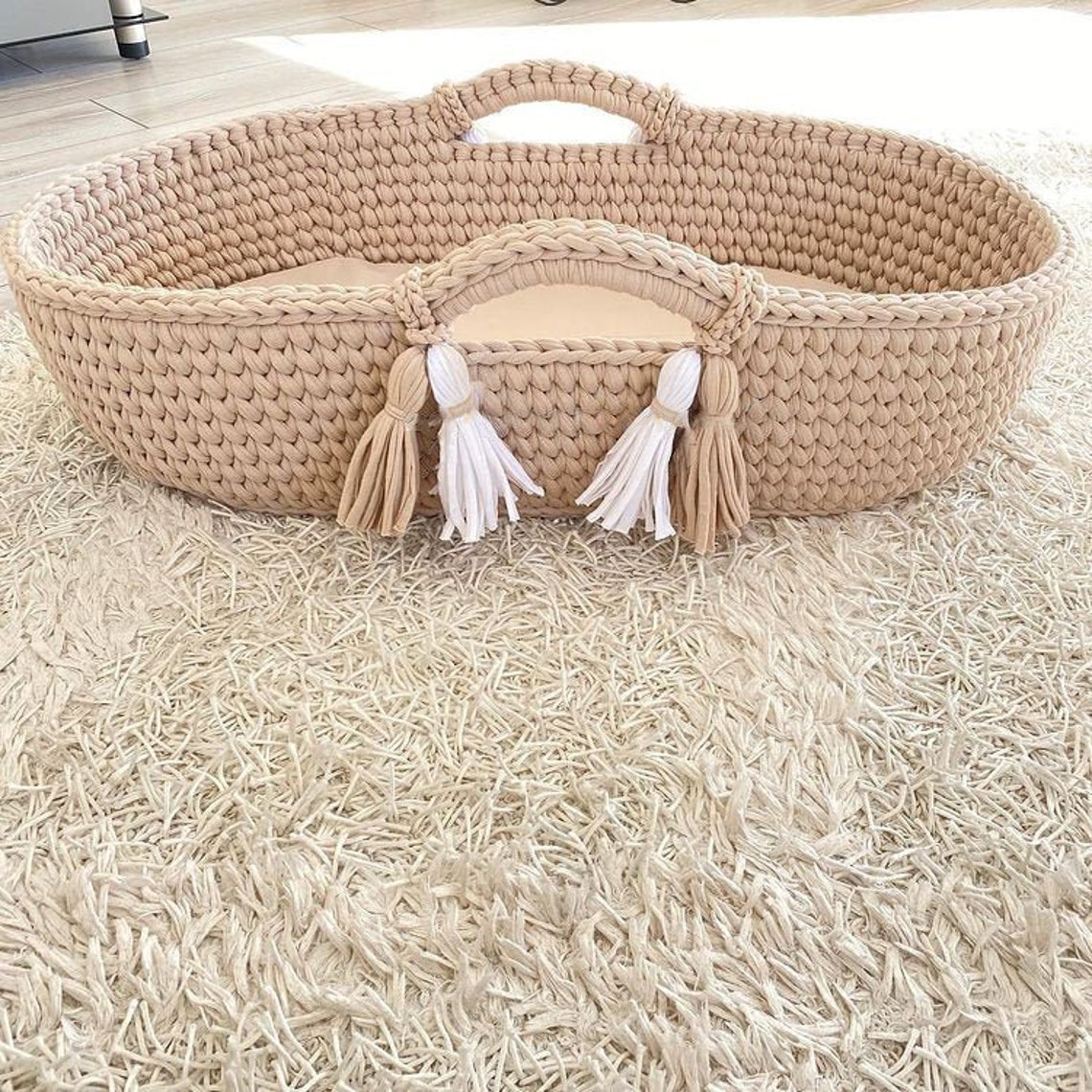 Strickkorb Moseskorb Kinderzimmermöbel Neues | Etsy