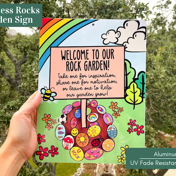 School Rock Garden Sign Etsy