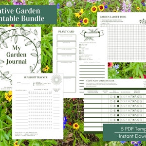 Native Plant Garden Planning Bundle (5 Printable PDFs) - Instant Download