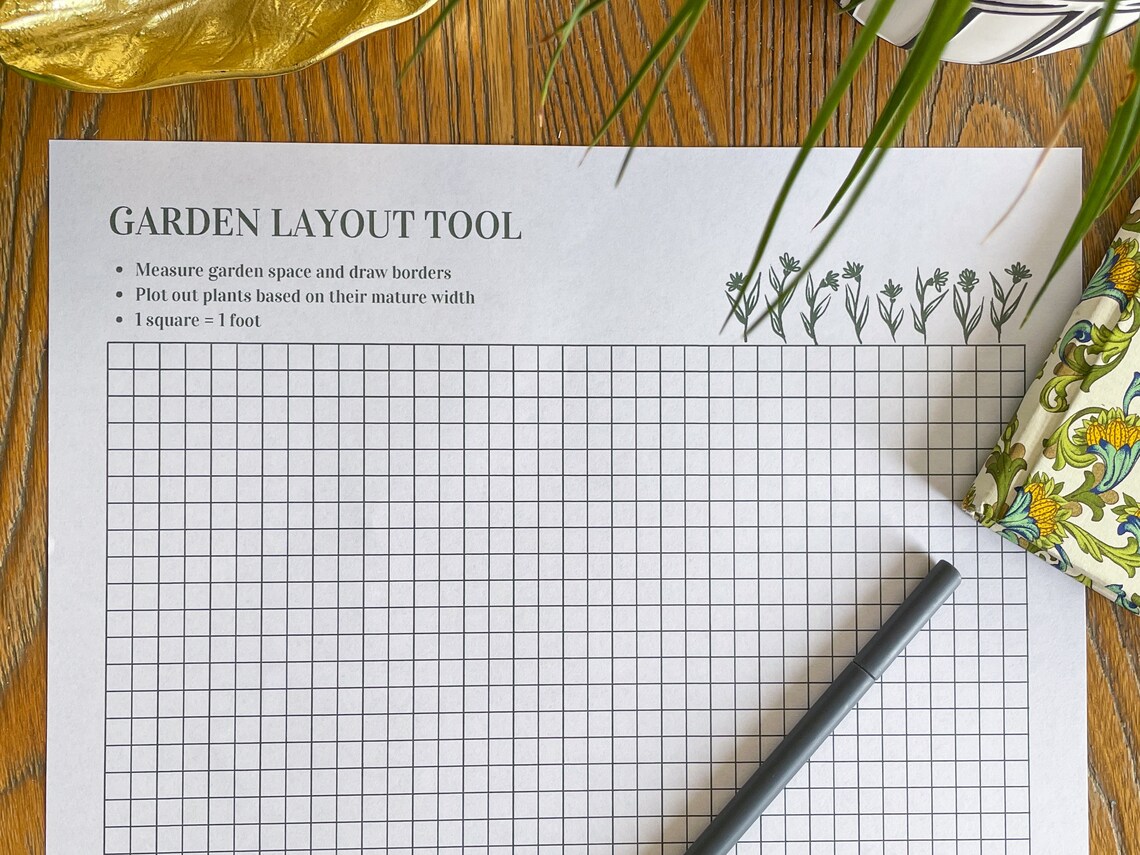 Garden Layout Tool Printable PDF Instant Download Garden Etsy