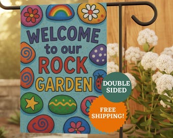 Kindness Rock Garden Flag: Colorful School Garden Decor