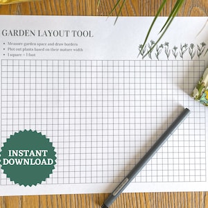 Garten Layout Tool - Druckbare PDF - Sofortiger Download - Gartenplanungsvorlage